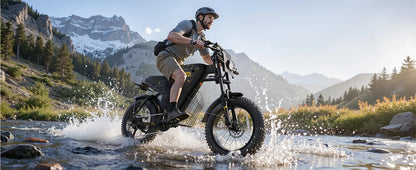 1000W Motorcycle-Style Electric Bike with 60 Mile Range - 28MPH Fat Tire E-Bike for Adults - wEbike