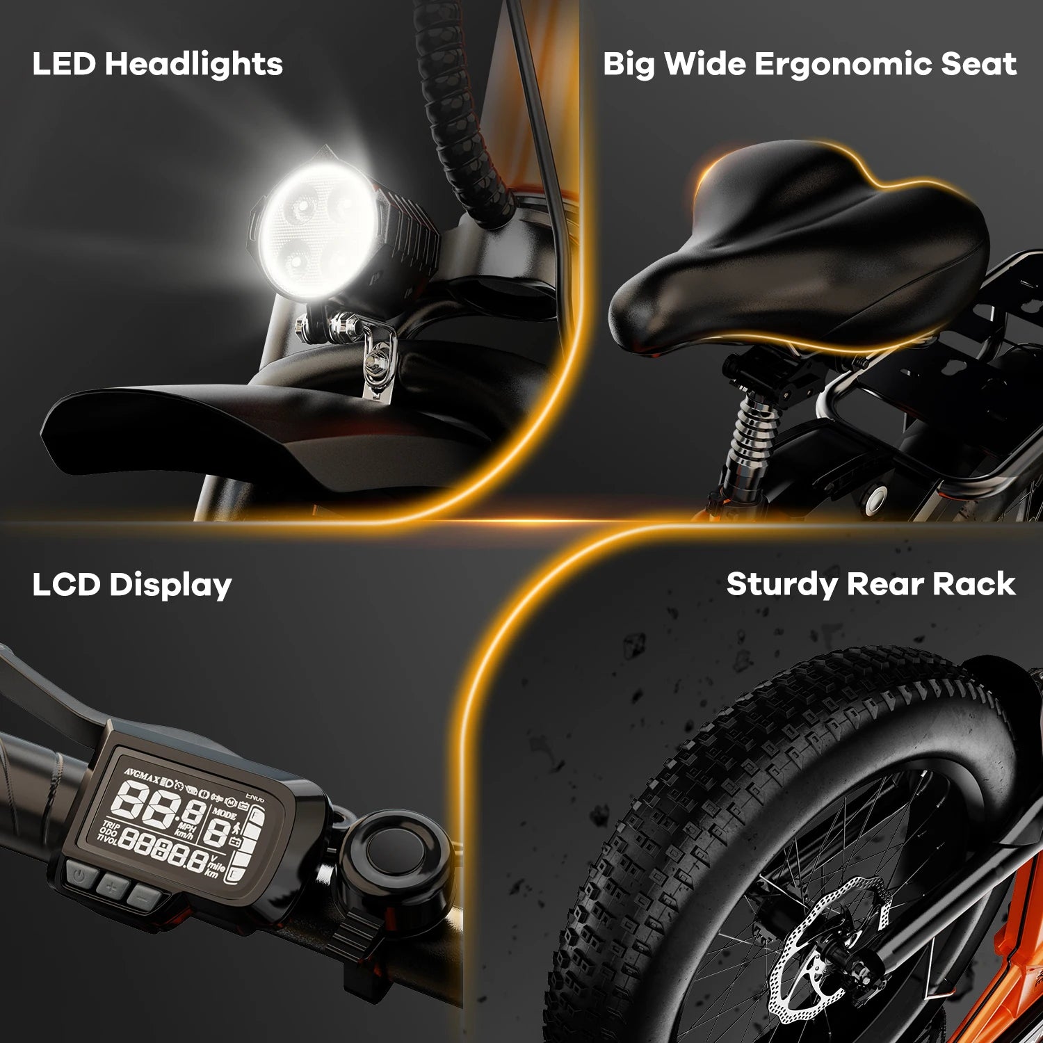 1000W Folding Electric Bike with Removable Battery - 80 Mile Range 28MPH Fat Tire E-Bike - wEbike