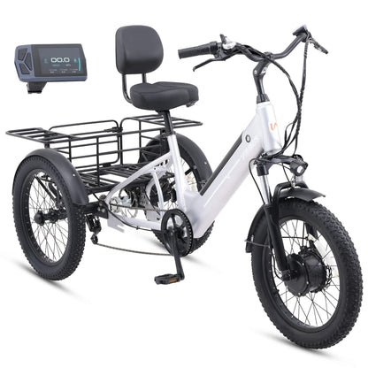 Viribus SC5 Fat Tire Electric Tricycle - 750W 3-Wheel E-Trike with 20" Fat Tires for Adults - wEbike