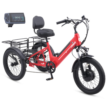 Viribus SC5 Fat Tire Electric Tricycle - 750W 3-Wheel E-Trike with 20" Fat Tires for Adults - wEbike